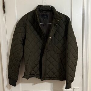 Banana Republic Men's Quilted Puffer Jacket - Dark Green